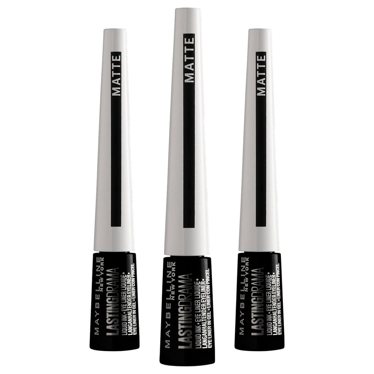 MAYBELLINE Master Ink Matte Black eyeliner 1 x 3 g - 3 stuks
