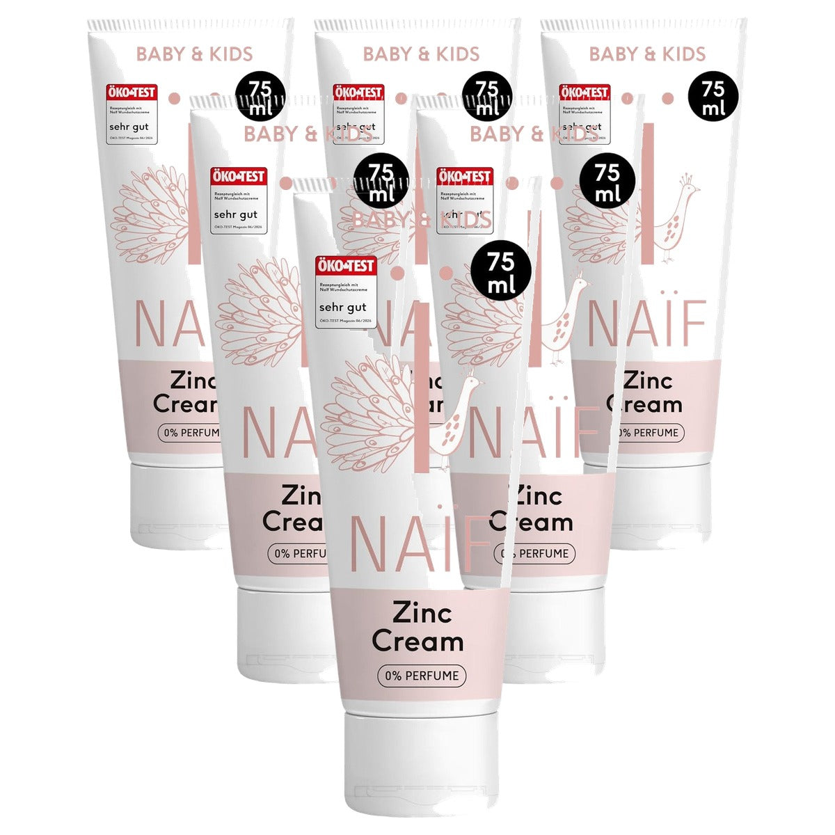 Naïf Wondbeschermingscrème baby en kind 6 x 75 ml - Voordeelverpakking
