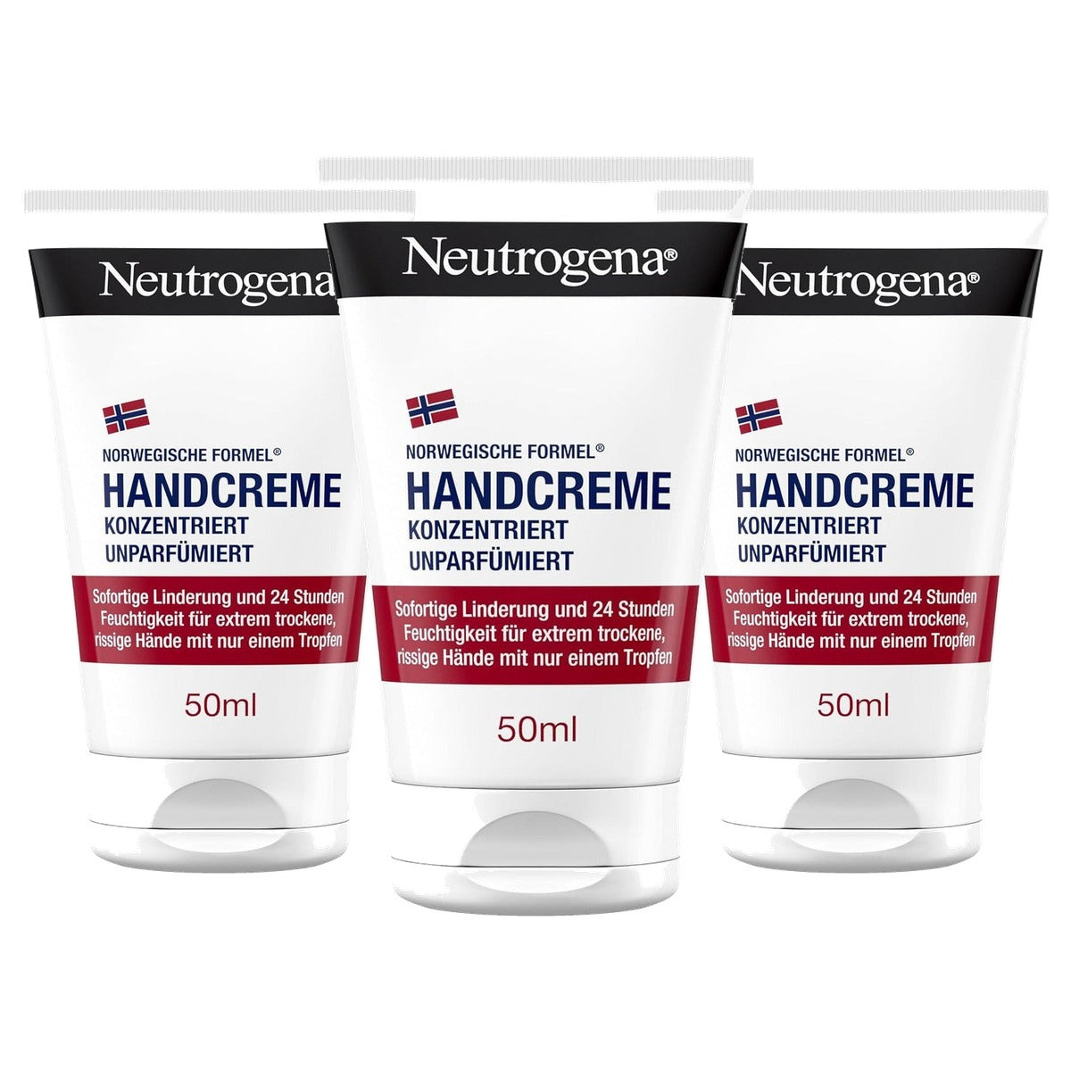 Neutrogena Geconcentreerde Handcrème Ongeparfumeerd 3 x 50 ml - Voordeelverpakking