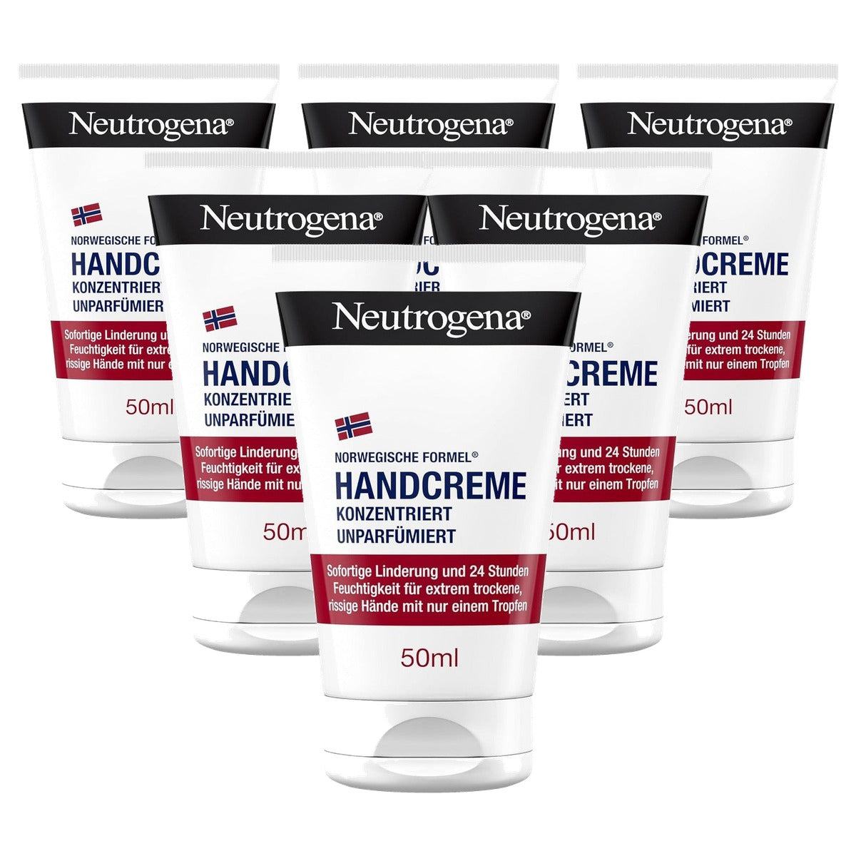Neutrogena Geconcentreerde Handcrème Ongeparfumeerd 6 x 50 ml - Voordeelverpakking