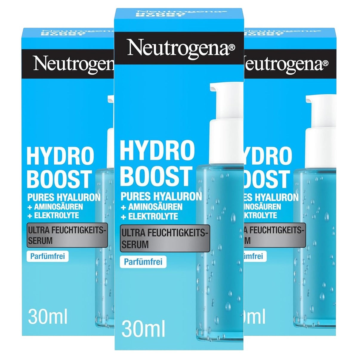 Neutrogena Hydro Boost parfumvrij ultra vochtserum 3 x 30 ml - Voordeelverpakking