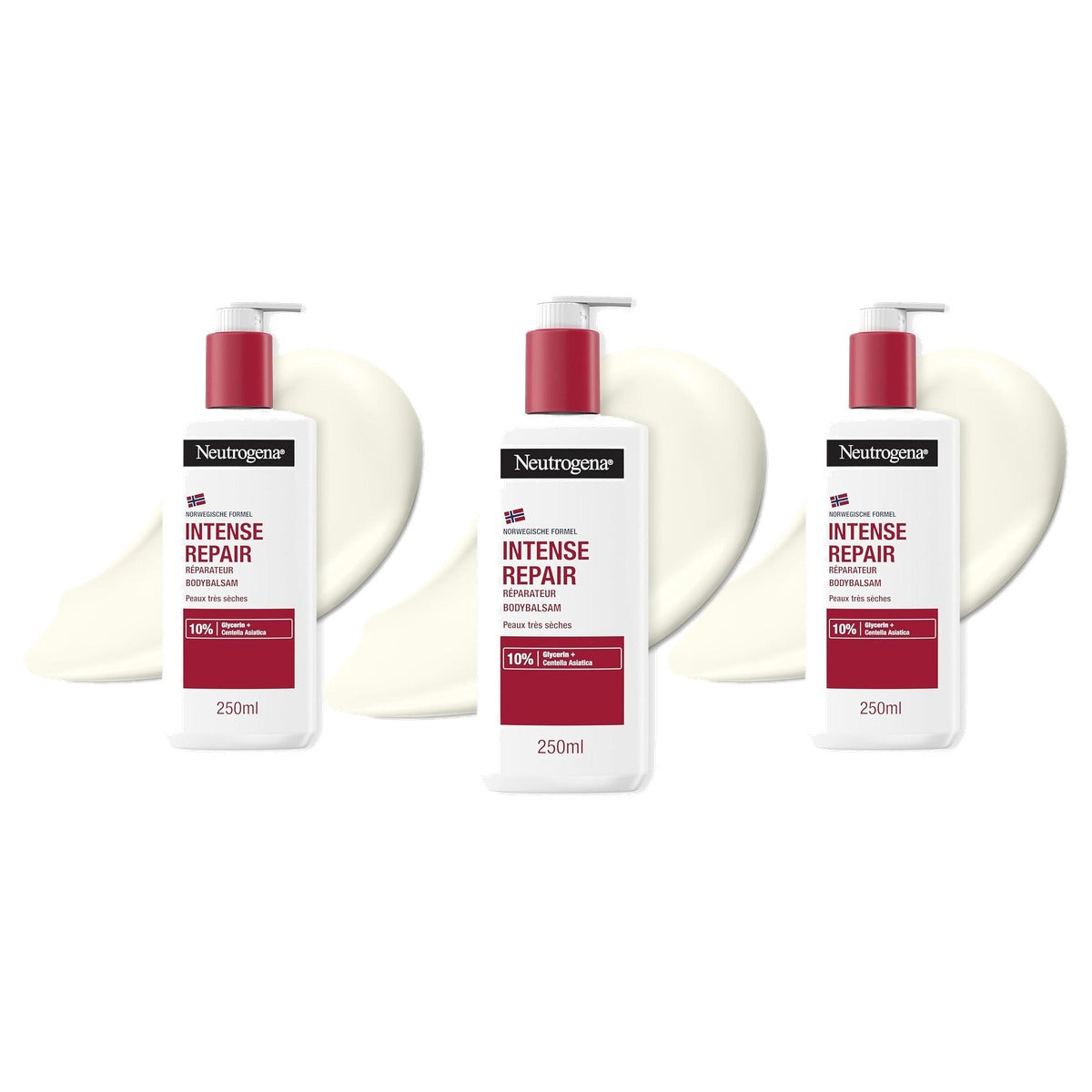 Neutrogena Intense Repair CICA bodybalsem 3 x 250 ml - Voordeelverpakking
