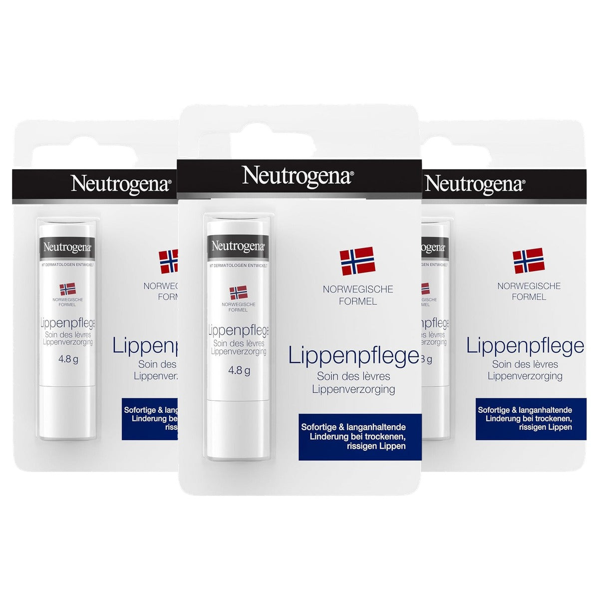 Neutrogena Lippenverzorging Noorse Formule LSF 4 3 x 4,8 g - Voordeelverpakking