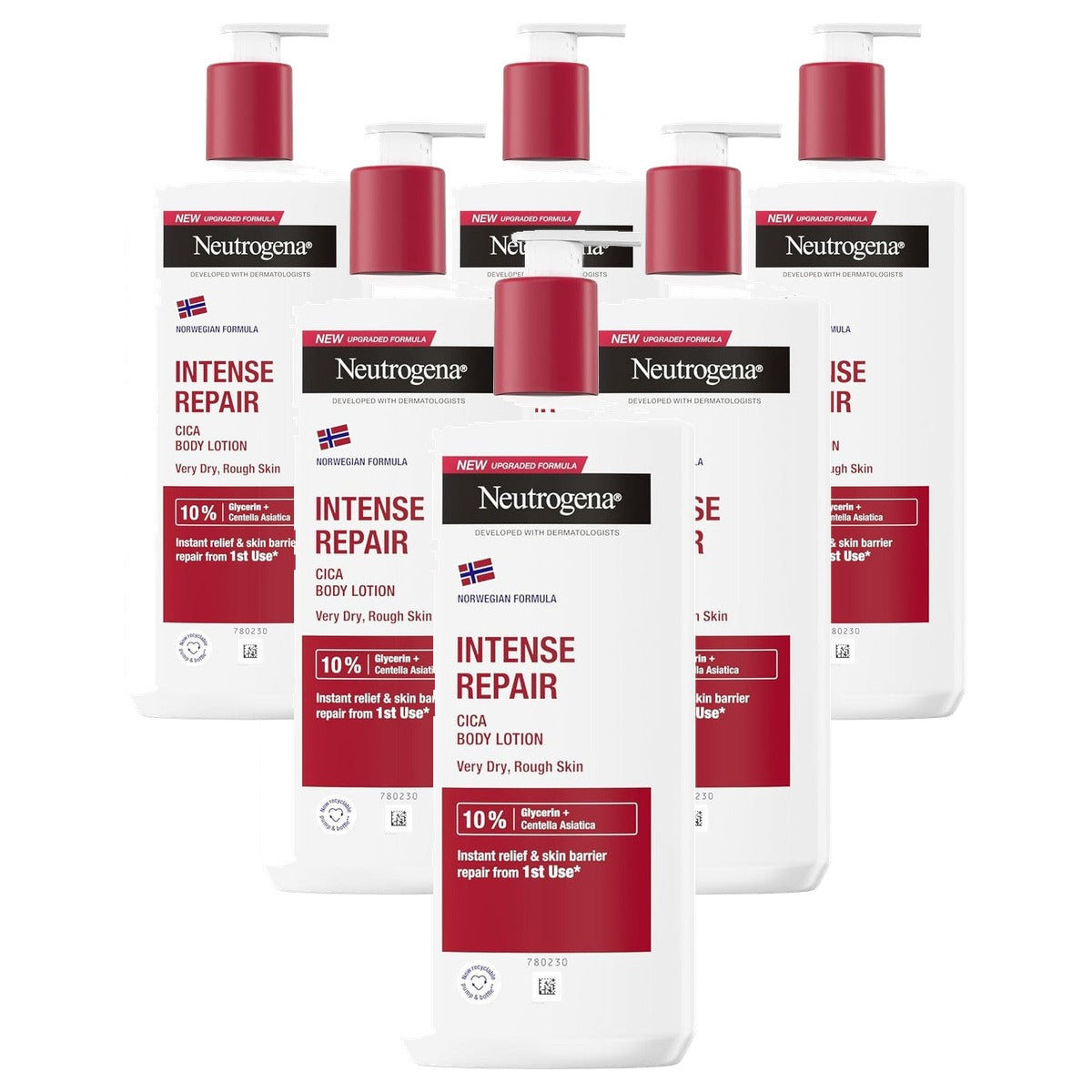 Neutrogena Norwegian Formula Intense Reparatie CICA Body Lotion 6 x 400 ml - Voordeelverpakking