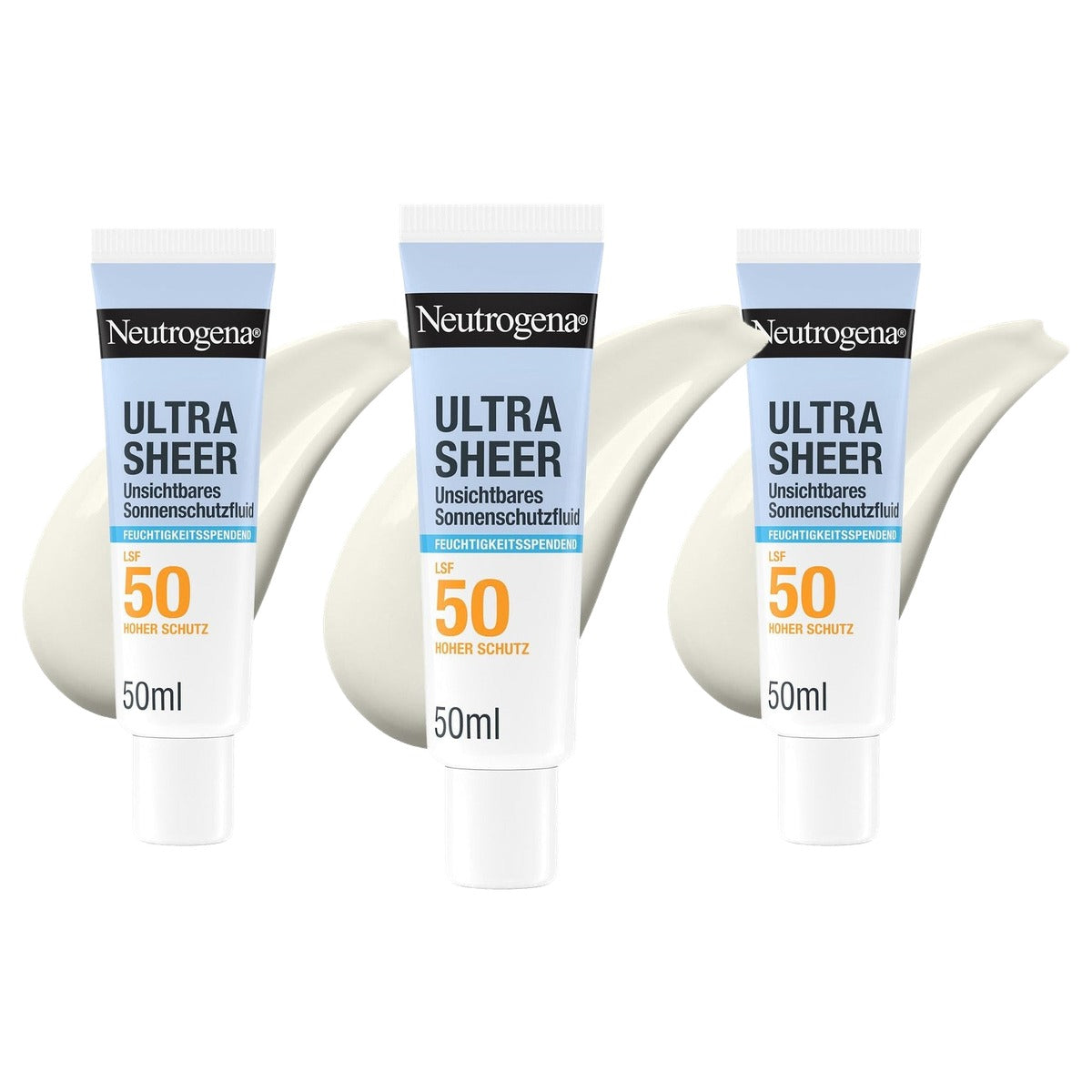 Neutrogena Ultra Sheer Zonnebrandvloeistof SPF 50 3 x 50 ml - Voordeelverpakking
