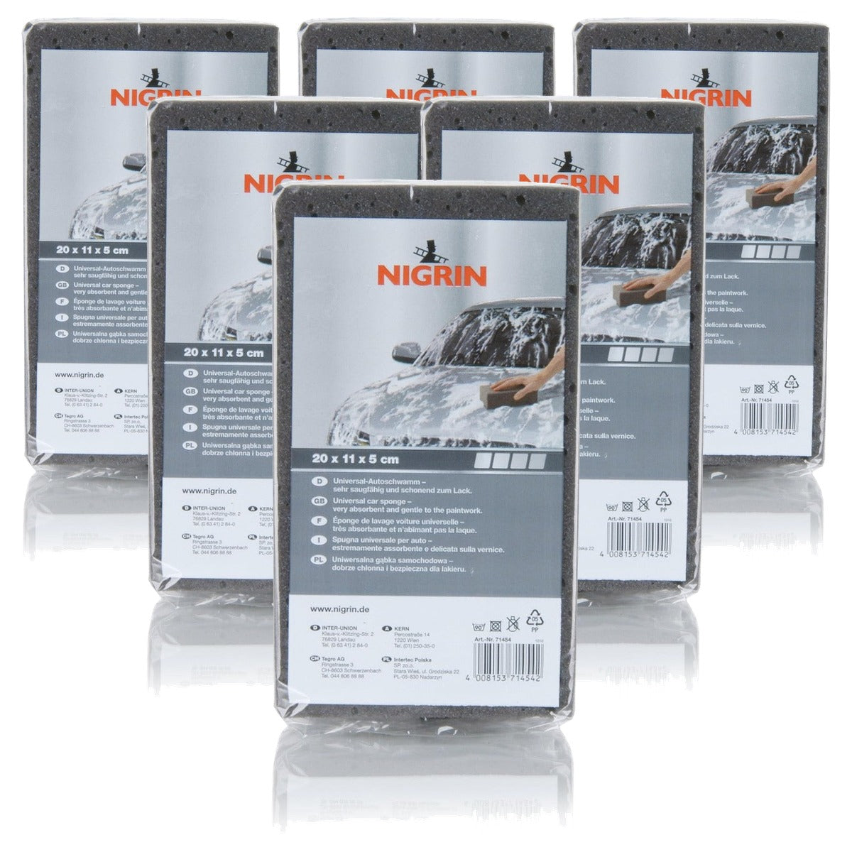 NIGRIN 71454 Universele autospons - 6-pack