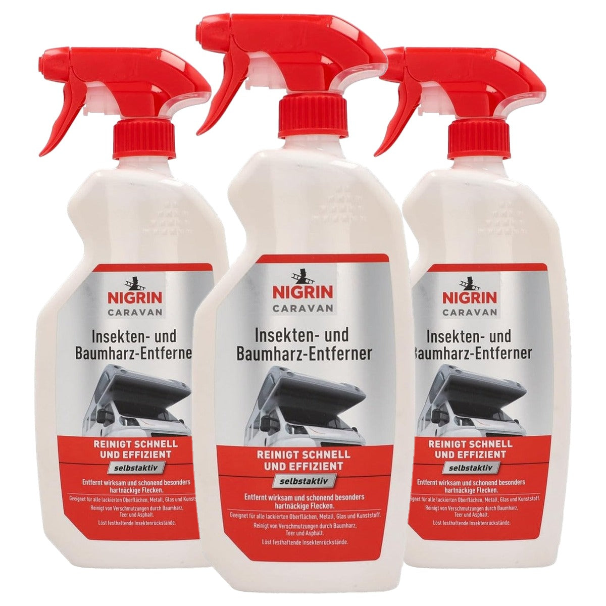 NIGRIN Caravan Insecten- en boomharsverwijderaar 3 x 0,75 l - Voordeelverpakking
