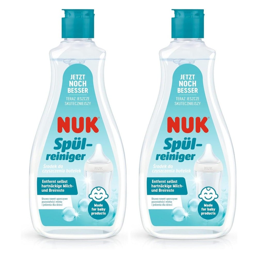 NUK Baby Flessenreiniger 2 - Pack – 2x 500 ml Afwasmiddel voor Babyflessen, Spenen en Accessoires – Geurvrij en pH - neutraal door Huishoudvoordeel nu bij Huishoudvoordeel