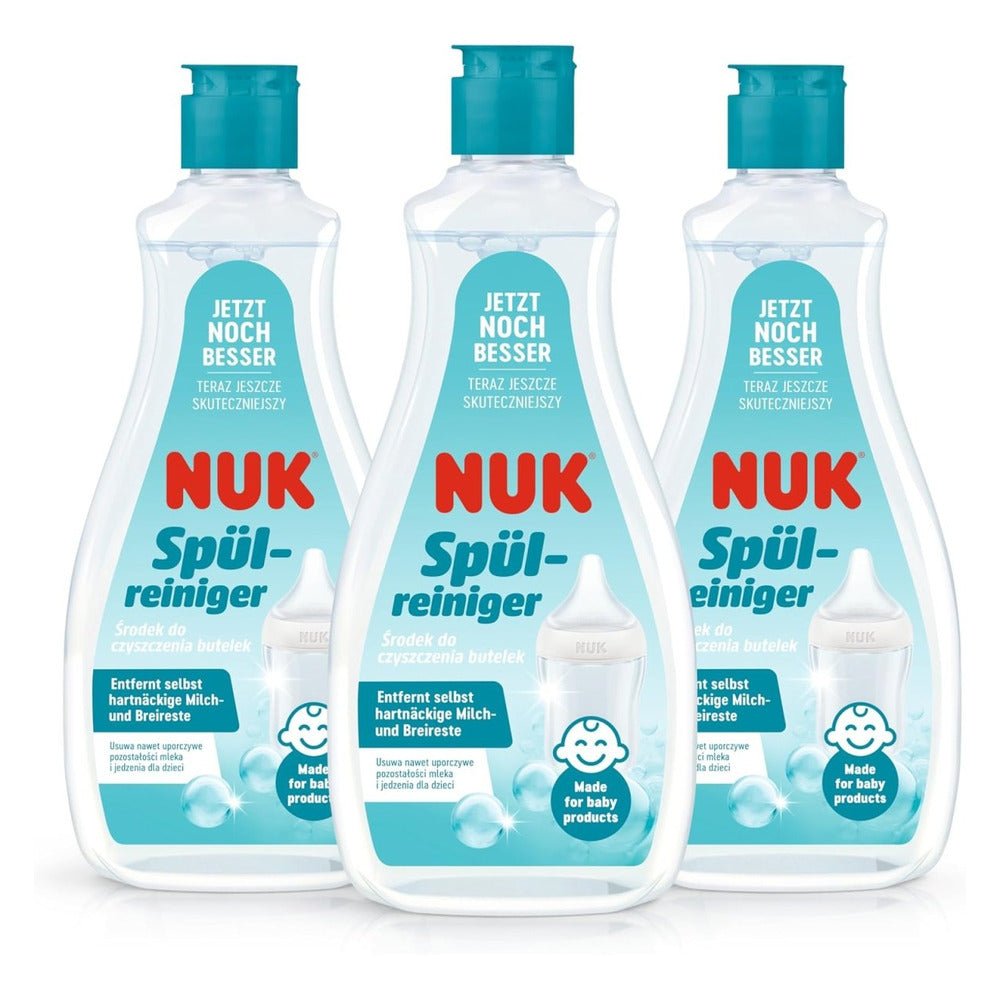 NUK Baby Flessenreiniger 3 - Pack – 3x 500 ml Afwasmiddel voor Babyflessen, Spenen en Accessoires – Geurvrij en pH - neutraal door Huishoudvoordeel nu bij Huishoudvoordeel