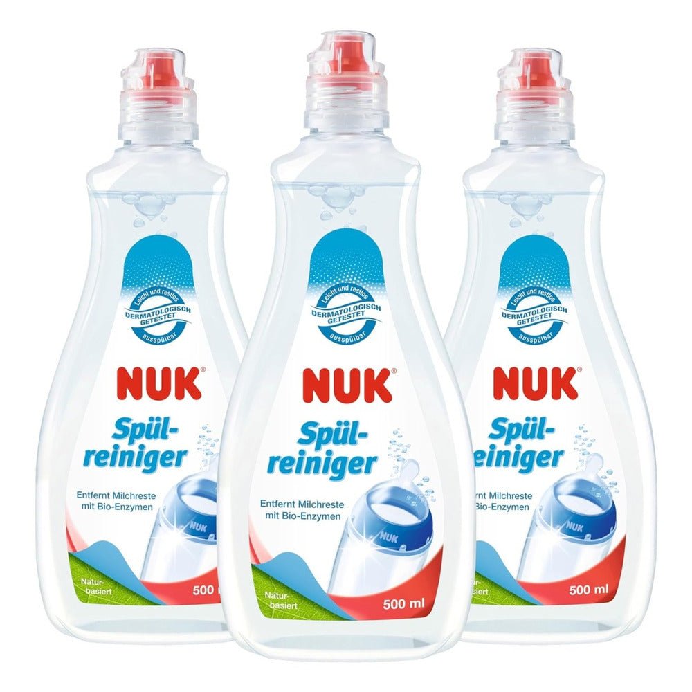 NUK Baby Flessenreiniger 3 - Pack – 3x 500 ml Afwasmiddel voor Babyflessen, Spenen en Accessoires – Geurvrij en pH - neutraal door Huishoudvoordeel nu bij Huishoudvoordeel