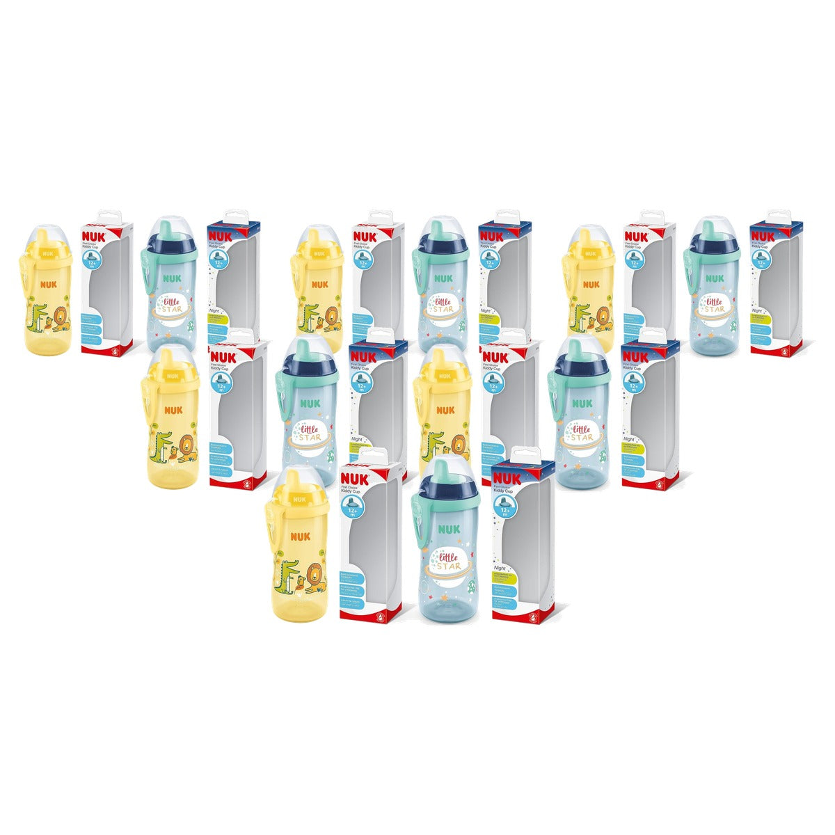 NUK Kiddy Cup Night & First Choice Kiddy Cup 6 x 300 ml - Voordeelverpakking