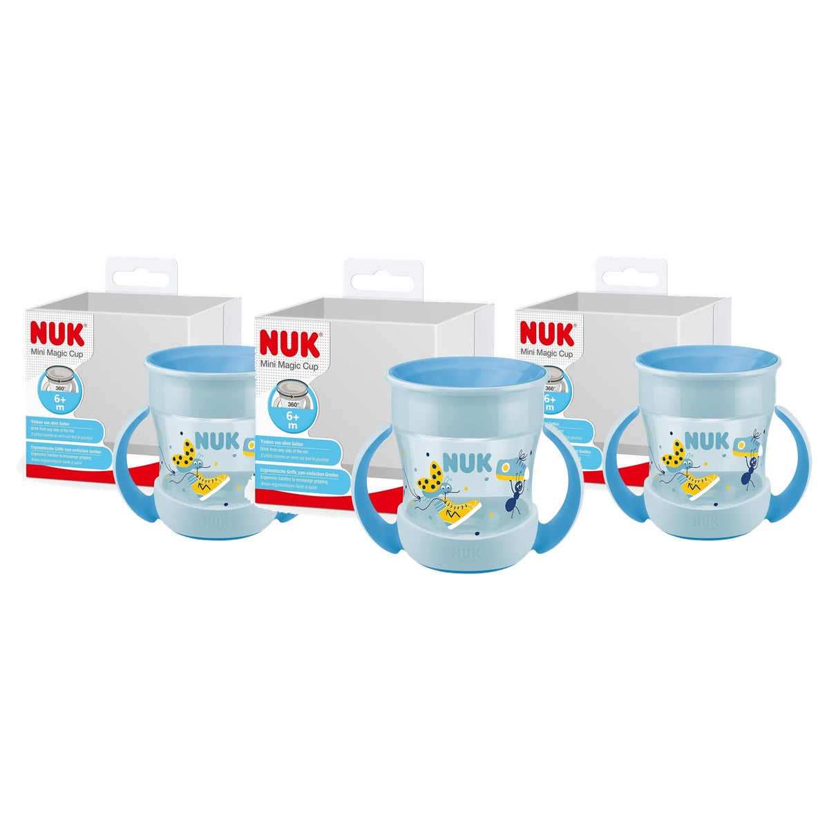 NUK Mini Magic Cup blauw lieveheersbeestje 3 x 160 ml - Voordeelverpakking