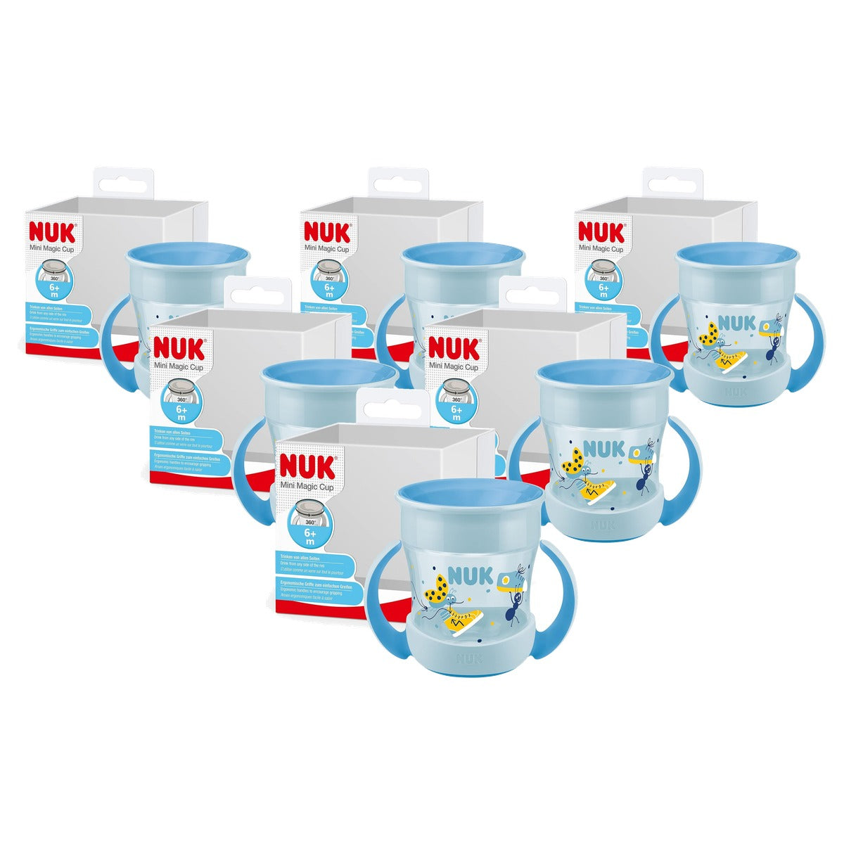 NUK Mini Magic Cup blauw lieveheersbeestje 6 x 160 ml - Voordeelverpakking