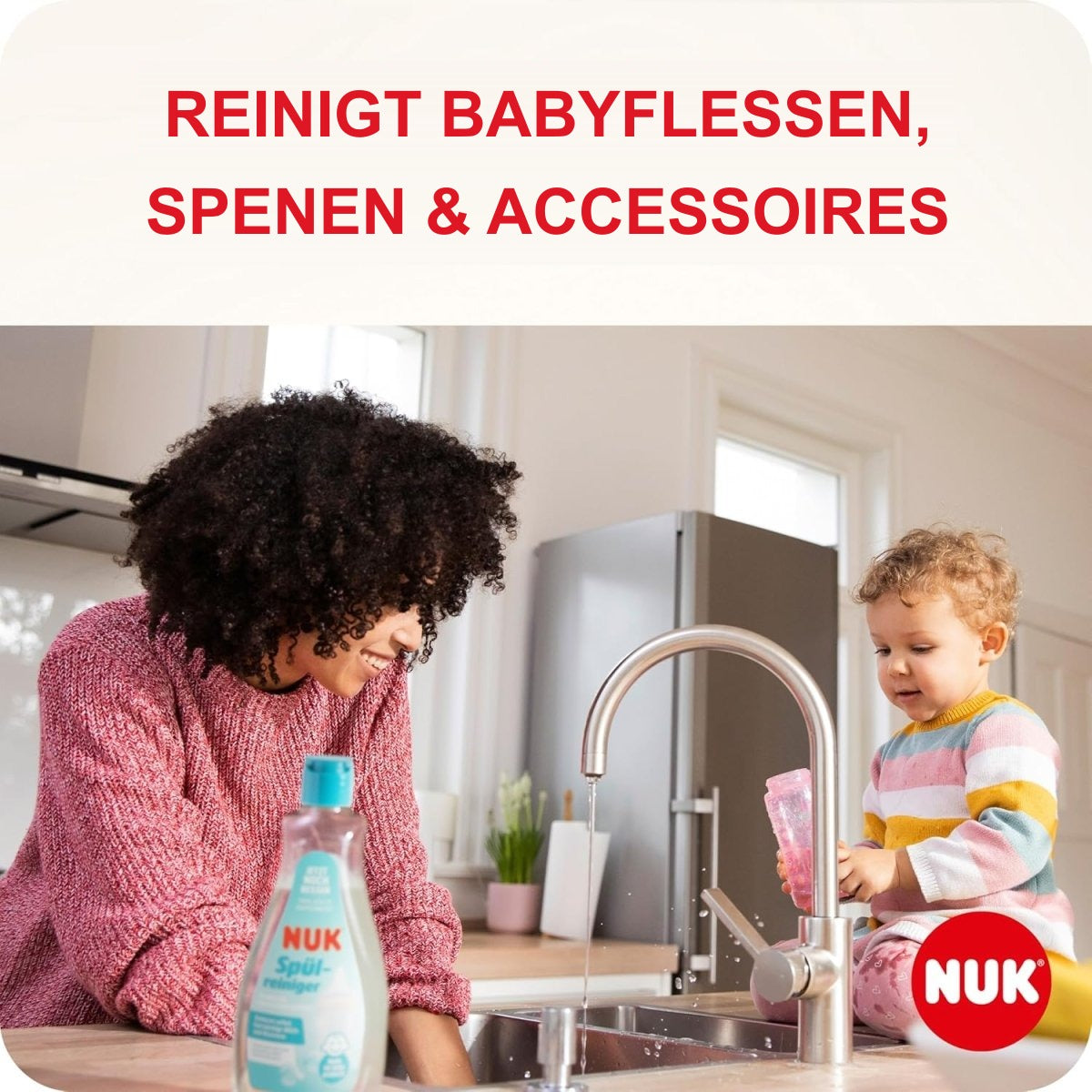 NUK Baby Flessenreiniger – 500 ml Afwasmiddel voor Babyflessen, Spenen en Accessoires – Geurvrij, pH-neutraal en Recyclebare Fles