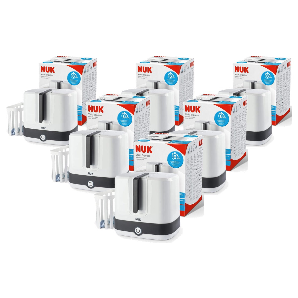 NUK Vario Express Stoom-sterilisator wit - 6-pack