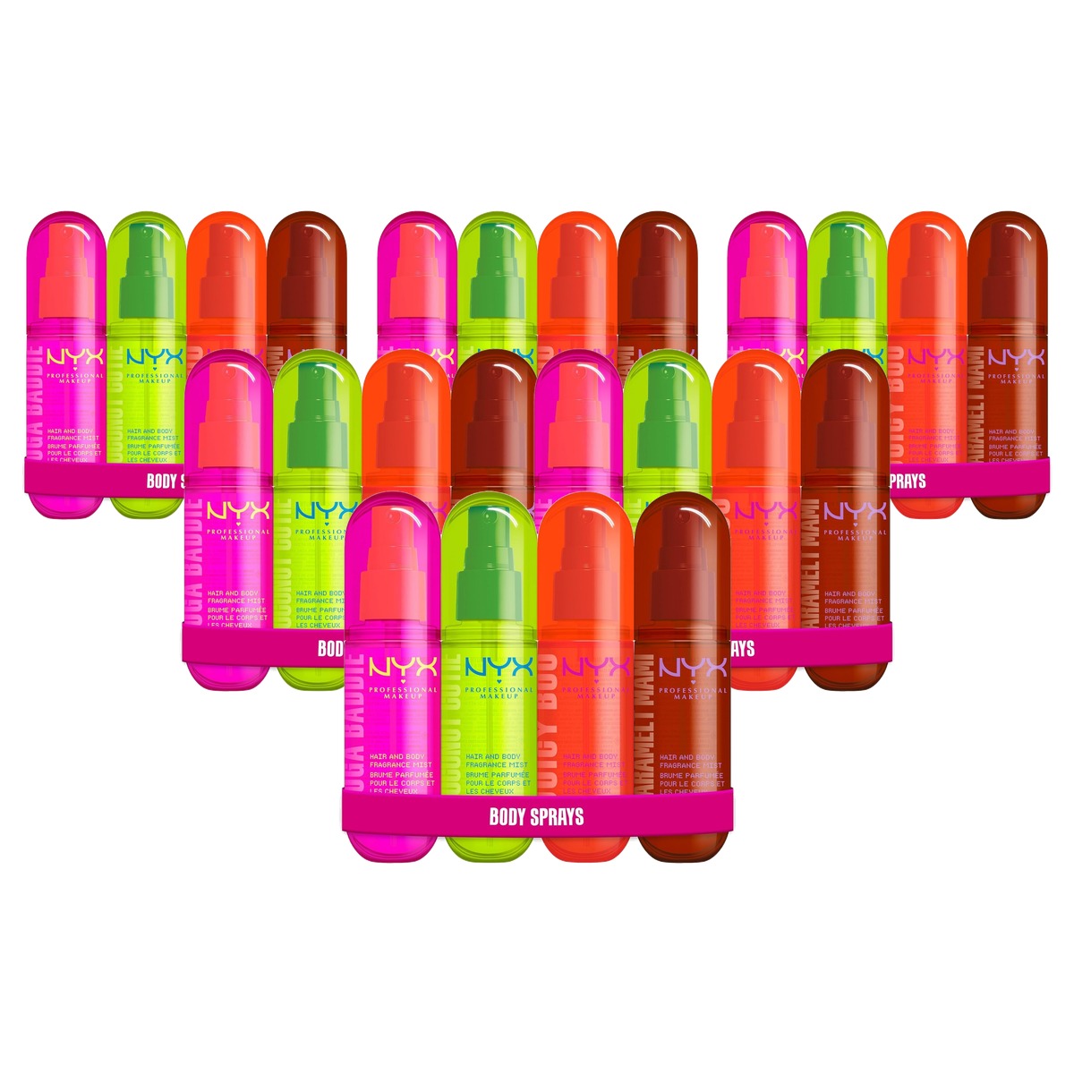 NYX PROFESSIONAL MAKEUP Fat Oil Hair & Body Fragrance Mist Set 6 stuks