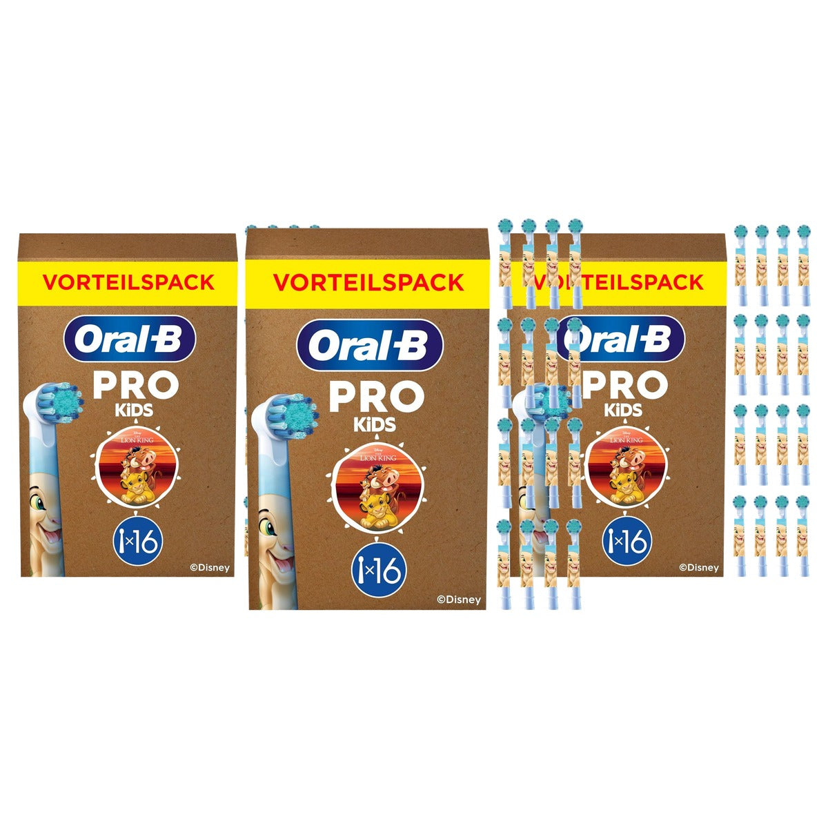 Oral-B Pro Kids 3+ Disney Leeuwenkoning opzetborstels 3 x 16 stuks - Voordeelverpakking