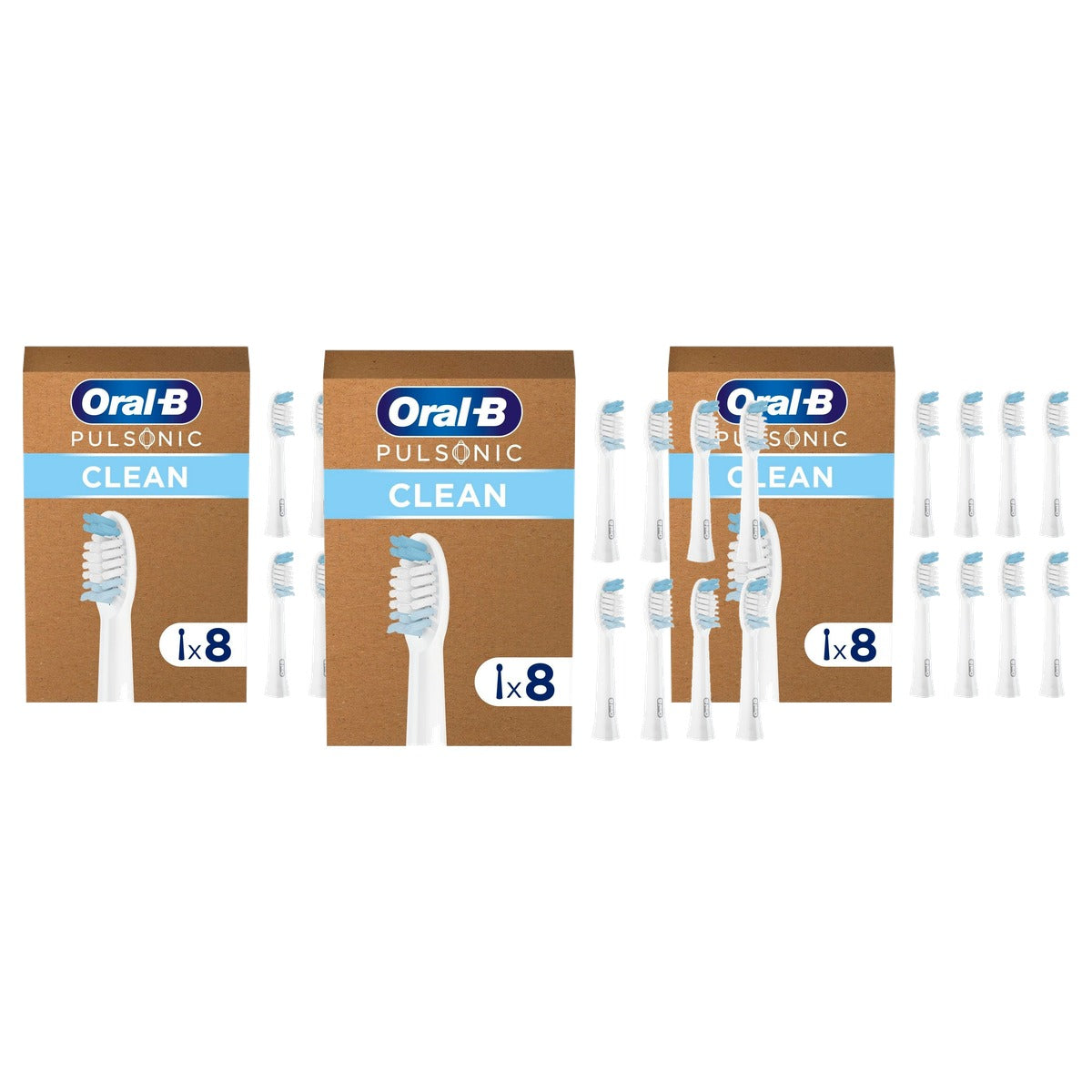 Oral-B Pulsonic Clean opzetborstels wit 3 x 8 stuks - Voordeelverpakking