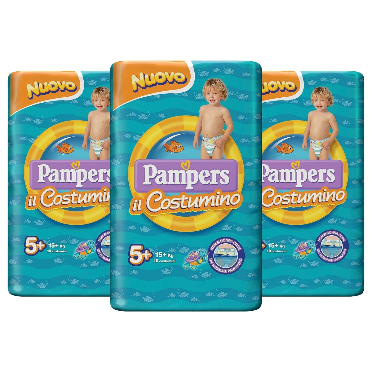 Pampers Badpak 20 luiers maat 5+ (15+ kg) - 3-pack