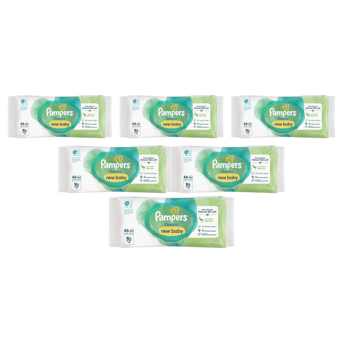 Pampers Harmonie vochtige babydoekjes Aloë Vera 46 doeken - 6-pack