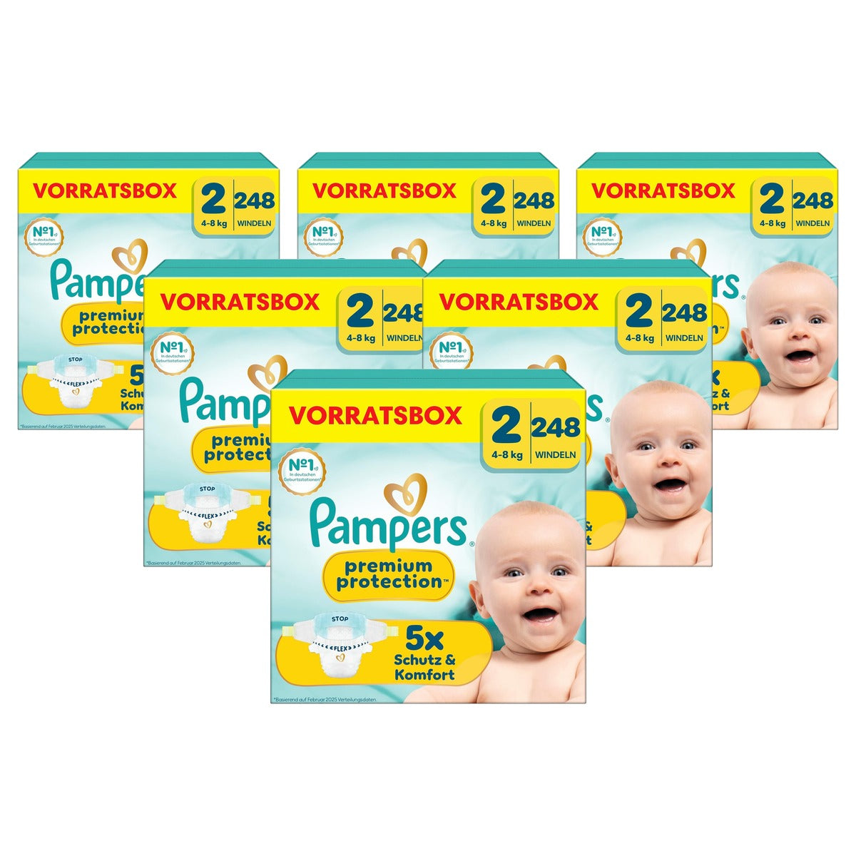 Pampers Premium Protection maat 2, 248 luiers, 4 6 x 8 kg - Voordeelverpakking