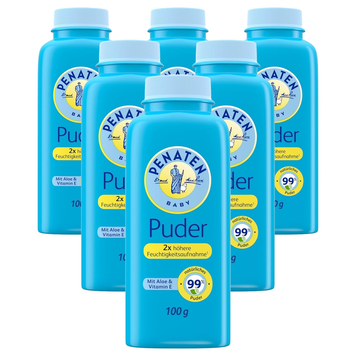 Penaten Natuurlijk babypoeder 6 x 100 g - Voordeelverpakking
