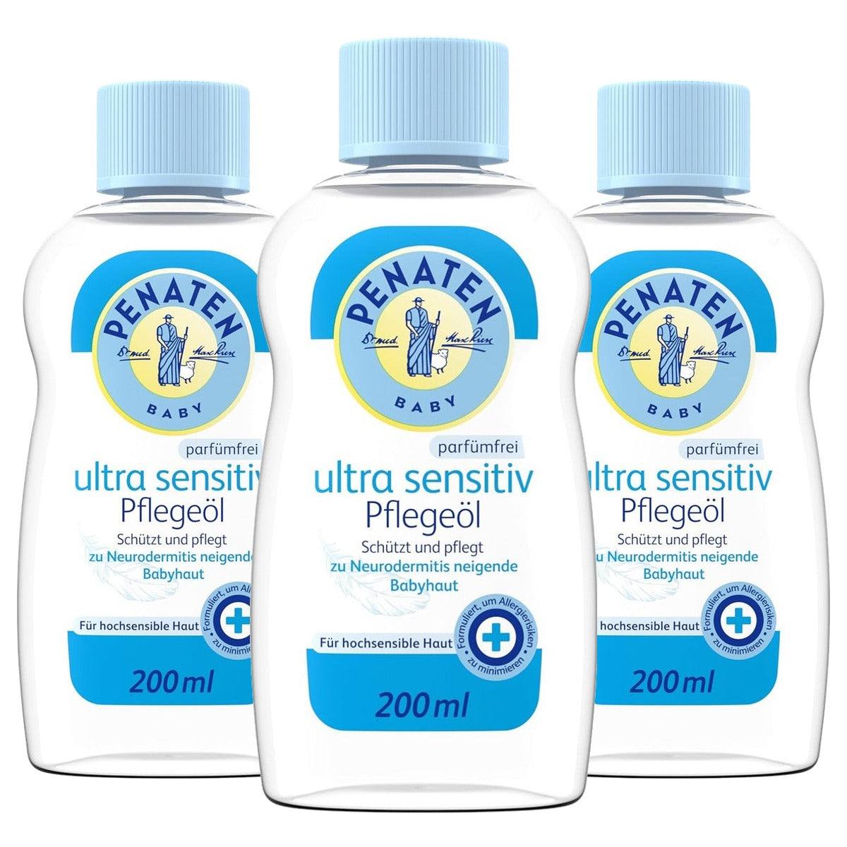Penaten Ultra Sensitive verzorgende olie babyverzorgingsolie 3 x 200 ml - Voordeelverpakking