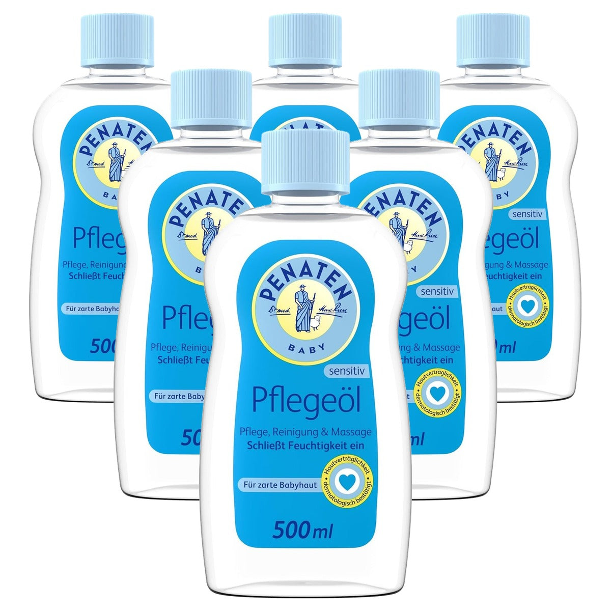 Penaten Verzorgende Olie Babyolie 6 x 500 ml - Voordeelverpakking