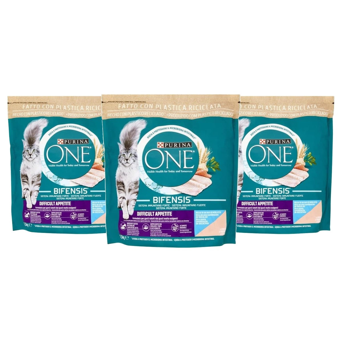 Purina One Bifensis droogvoer kat kabeljauw en forel 1,5 kg - 3-pack