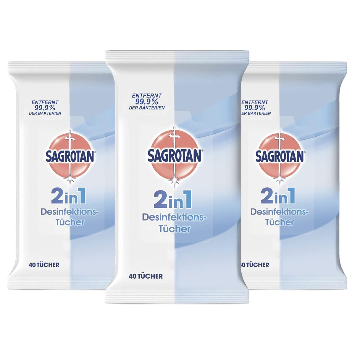 Sagrotan 2-in-1 desinfectiedoekjes 1 x 40 doekjes - 3-pack