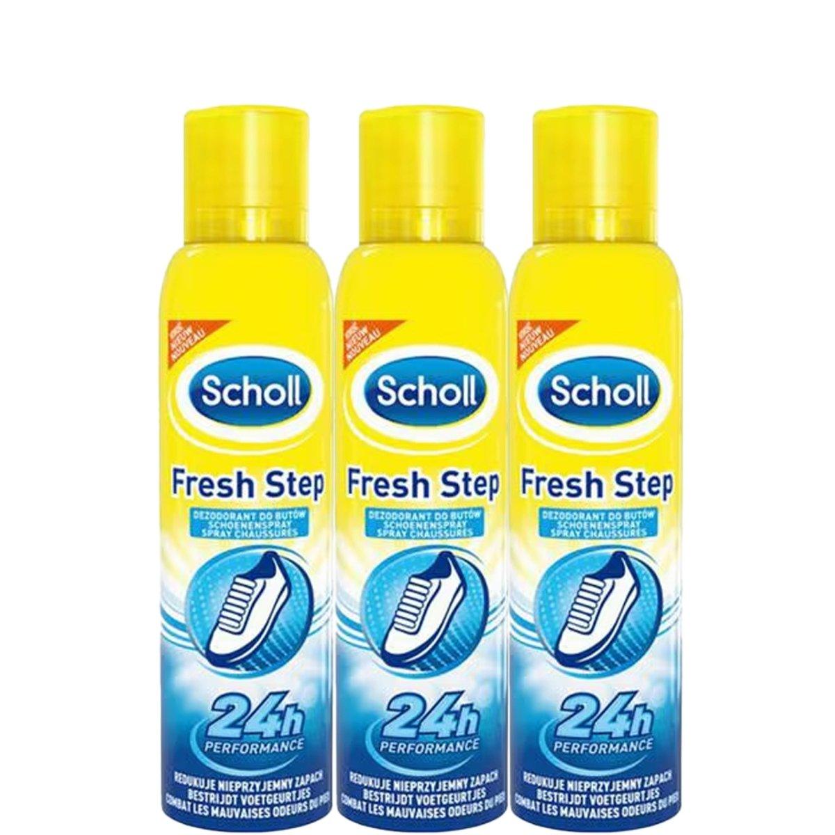 Scholl Fresh Step Schoen Deodorant Spray 3 x 150 ml – Voordeelverpakking door Huishoudvoordeel nu bij Huishoudvoordeel