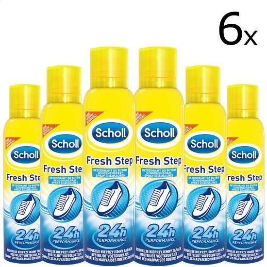 Scholl Fresh Step Schoen Deodorant Spray 6 x 150 ml – Voordeelverpakking door Huishoudvoordeel nu bij Huishoudvoordeel