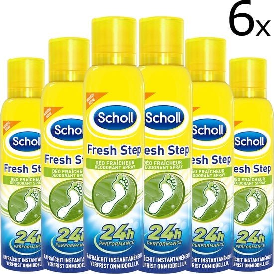 Scholl Fresh Step Voetdeodorant Spray – 6 x 150 ml - Voordeelverpakking door Huishoudvoordeel nu bij Huishoudvoordeel