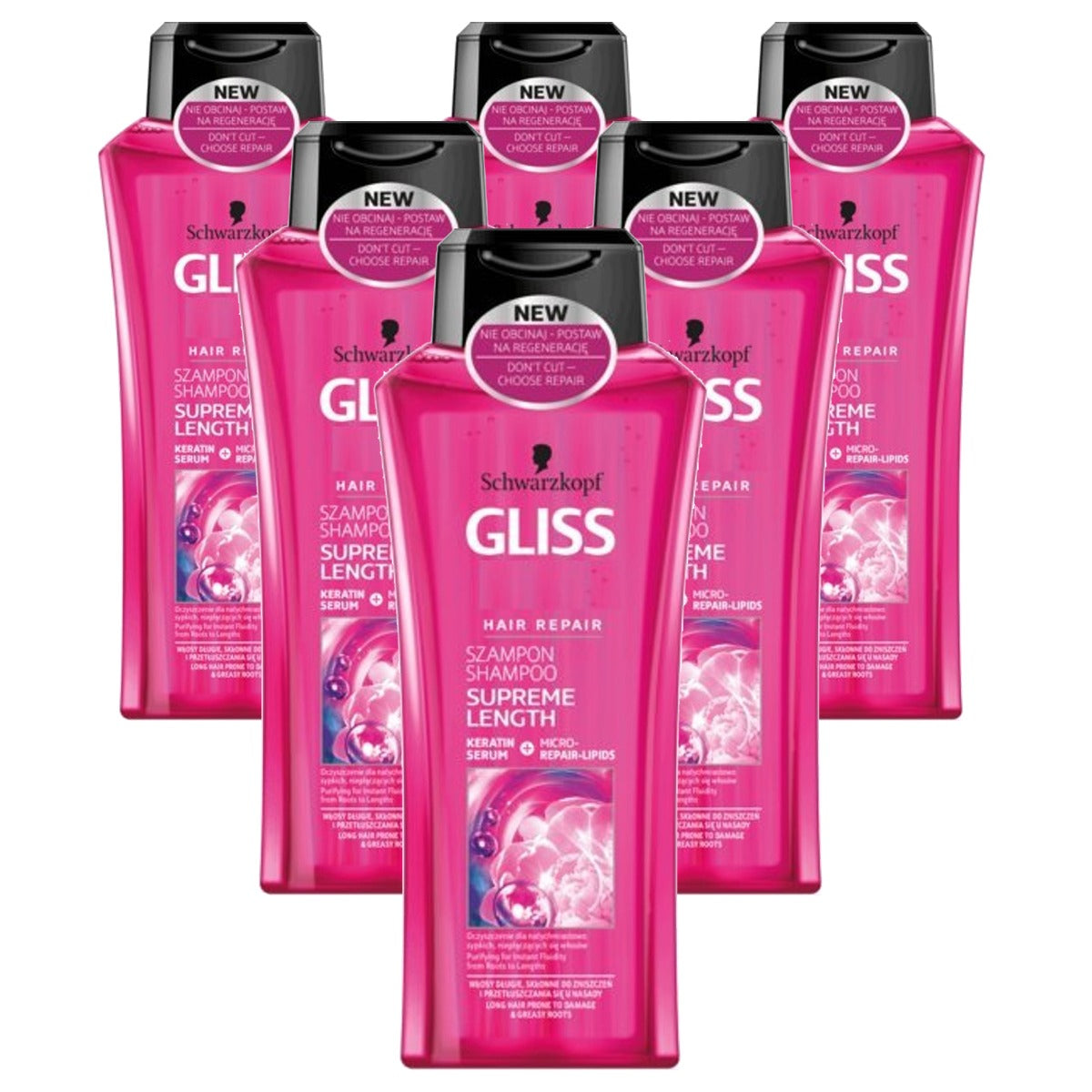 Schwarzkopf Gliss Supreme Length Shampoo 250 ml - 6 stuks