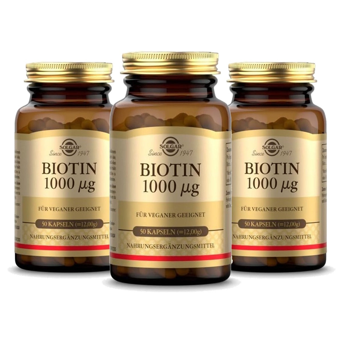 Solgar Biotine 1000 µg voor Huid en Haar 50 Dagen Voorraad - 3-pack
