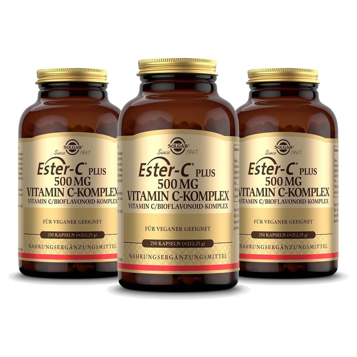 Solgar Ester-C Plus 500 mg Vitamine C-complex 250 Capsules - 3-pack
