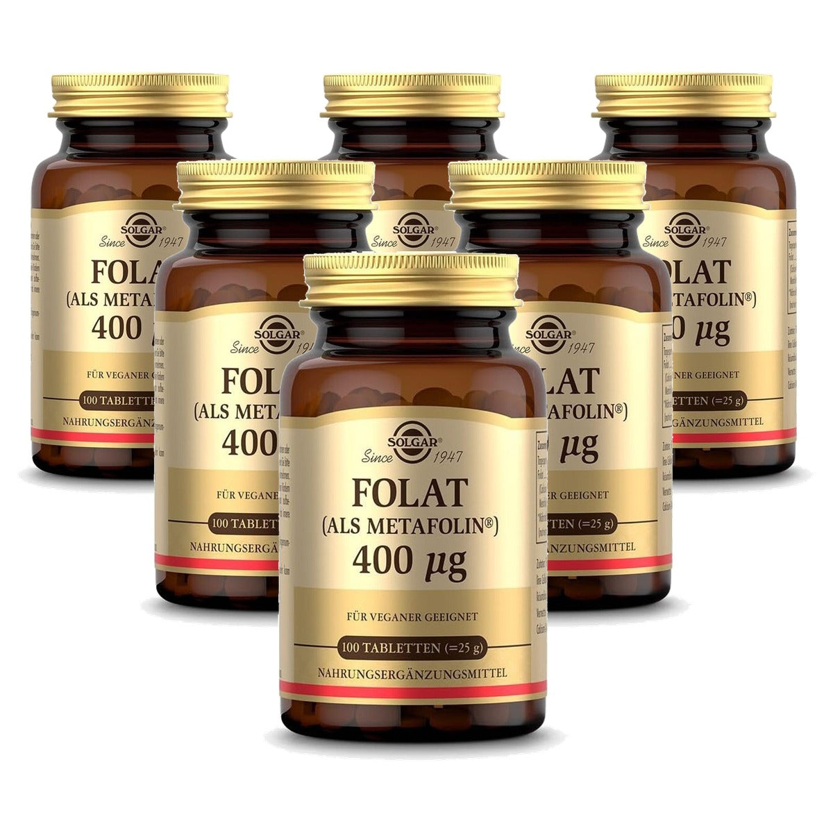 Solgar Folat als Metafolin 400 mcg 100 Tabletten - 6-pack