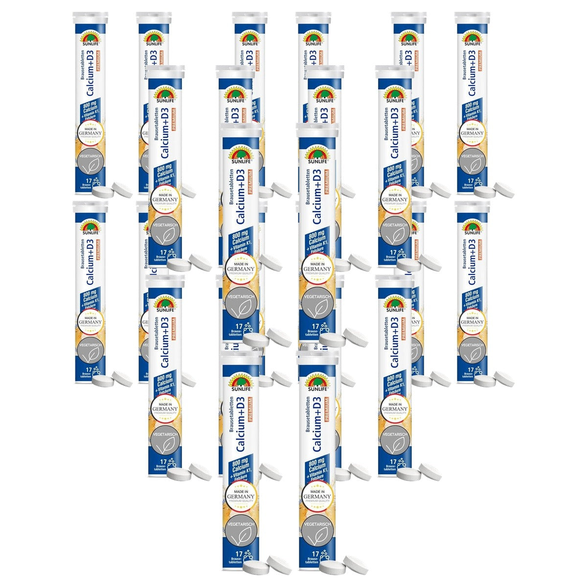 Sunlife Calcium + D3 Bruistabletten Hoge Dosis 4 x 17 Stuks - 6-pack