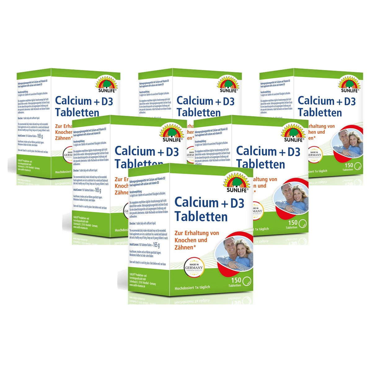 Sunlife Calcium + D3 Tabletten 400 mg 150 st - 6-pack