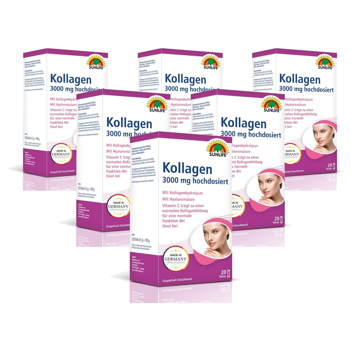 Sunlife Collageen 3000 mg Poedersticks 1 x 20 Stuks - 6-pack
