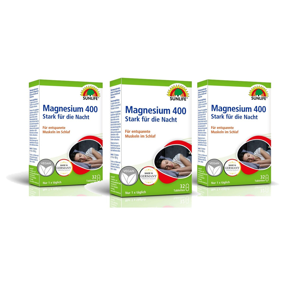 Sunlife Magnesium 400 mg Nachttabletten met Melisse 32 st - 3-pack