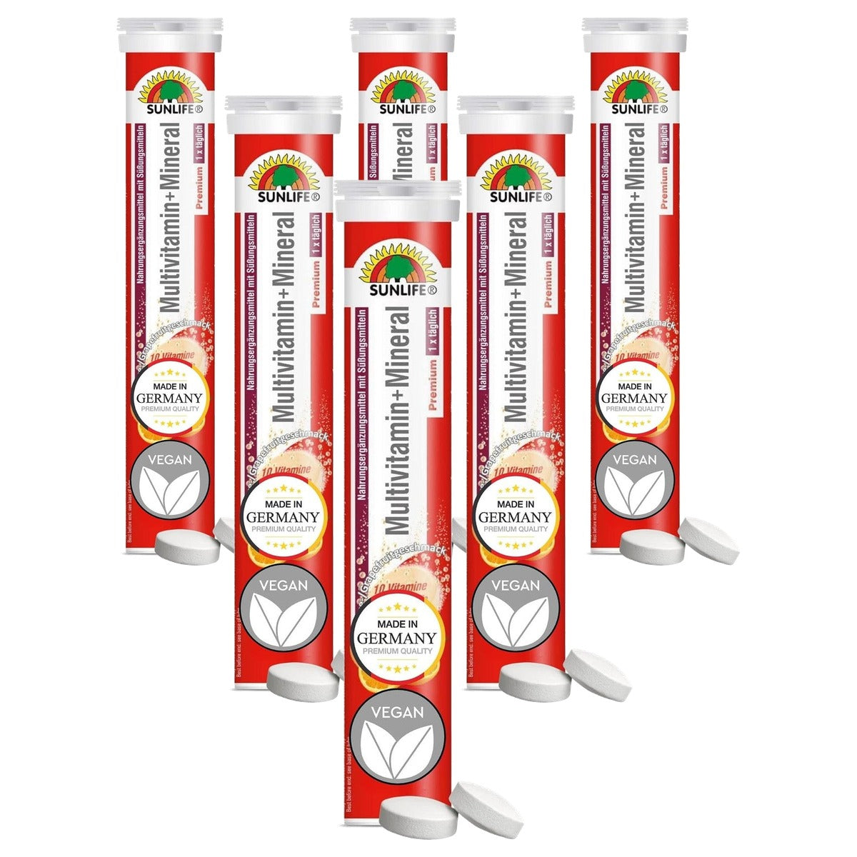 Sunlife Multivitamine Bruistabletten Sinaasappel-Grapefruit 17 st - 6-pack