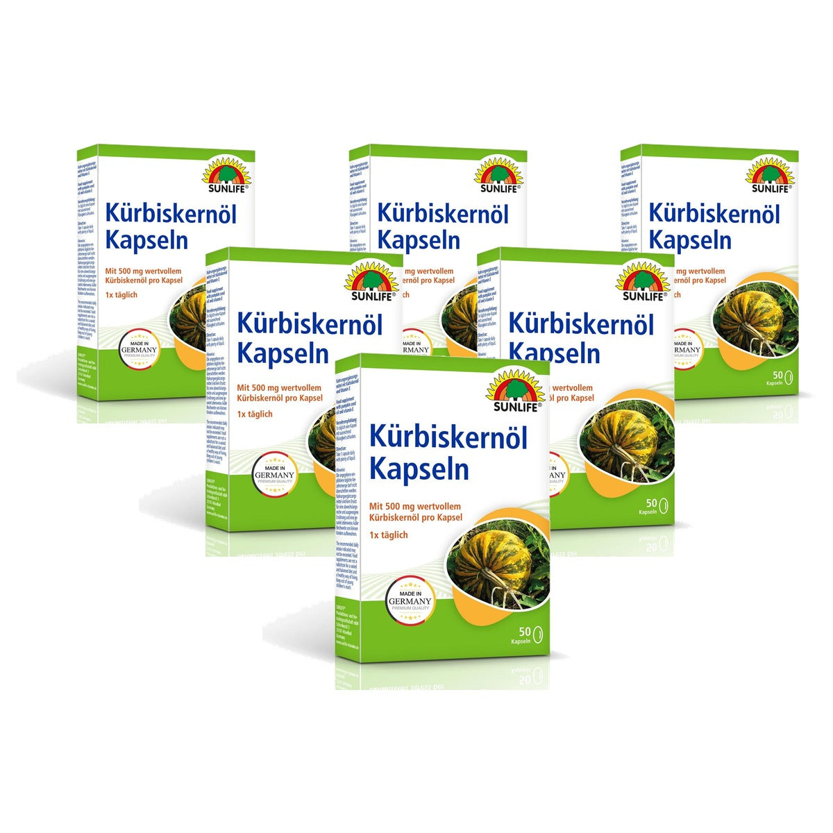 Sunlife Pompoenpitoliecapsules met Vitamine E 50 stuks - 6-pack