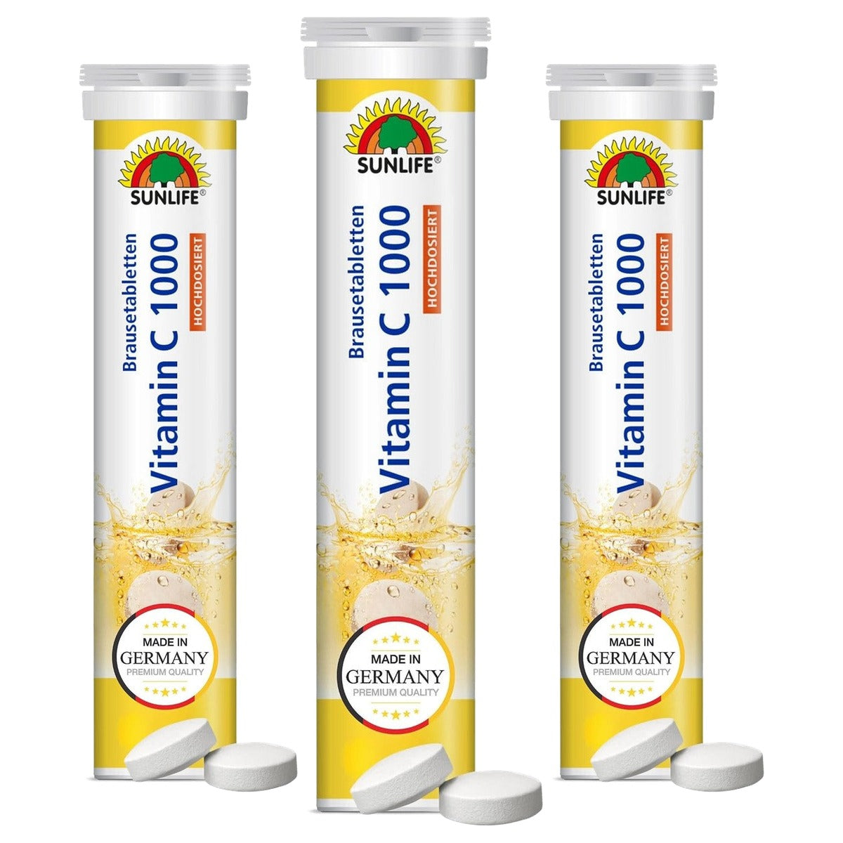 Sunlife Vitamine C 1000 Bruistabletten Hooggedoseerd Suikervrij - 3-pack