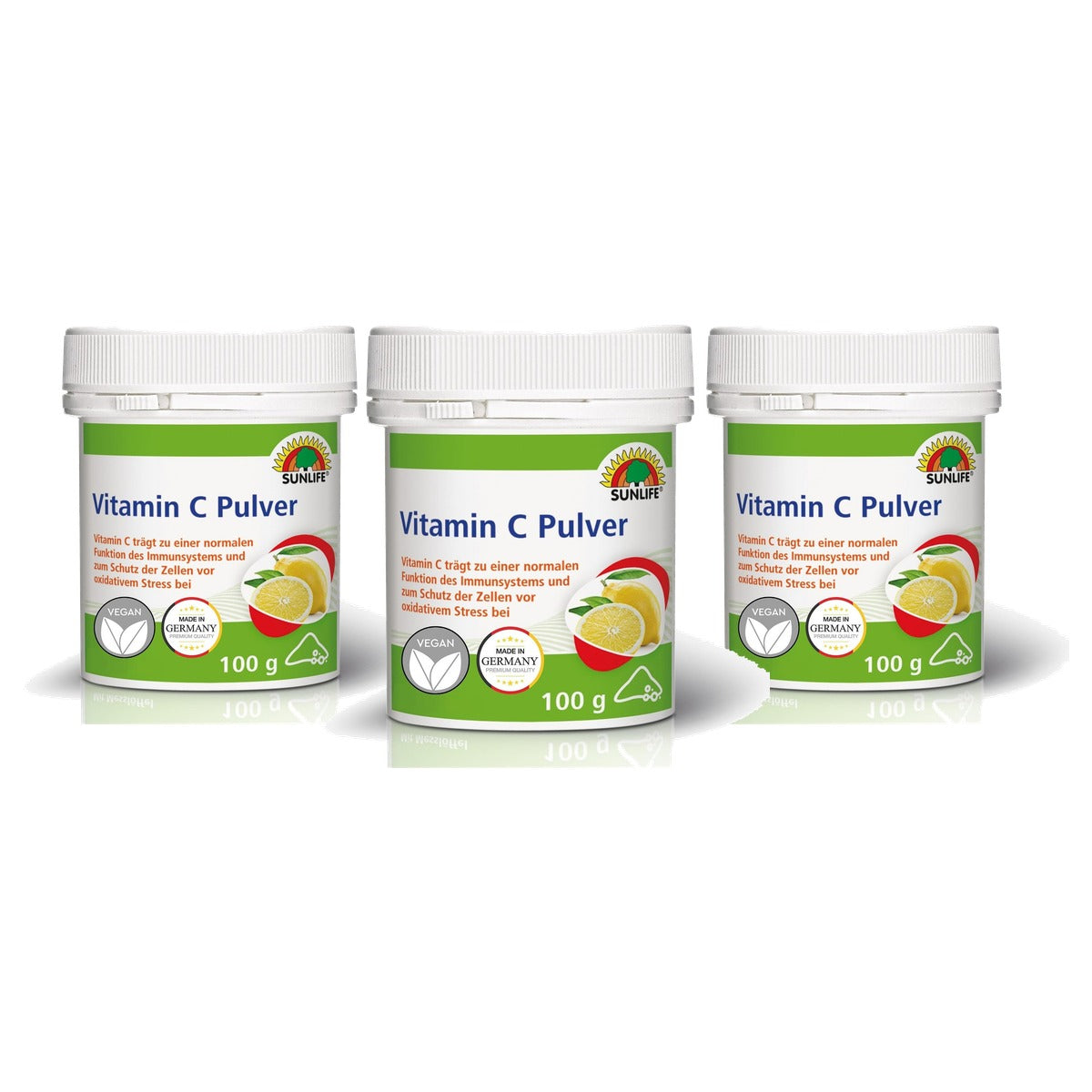 Sunlife Vitamine C-poeder Citroensmaak 100 g - 3-pack