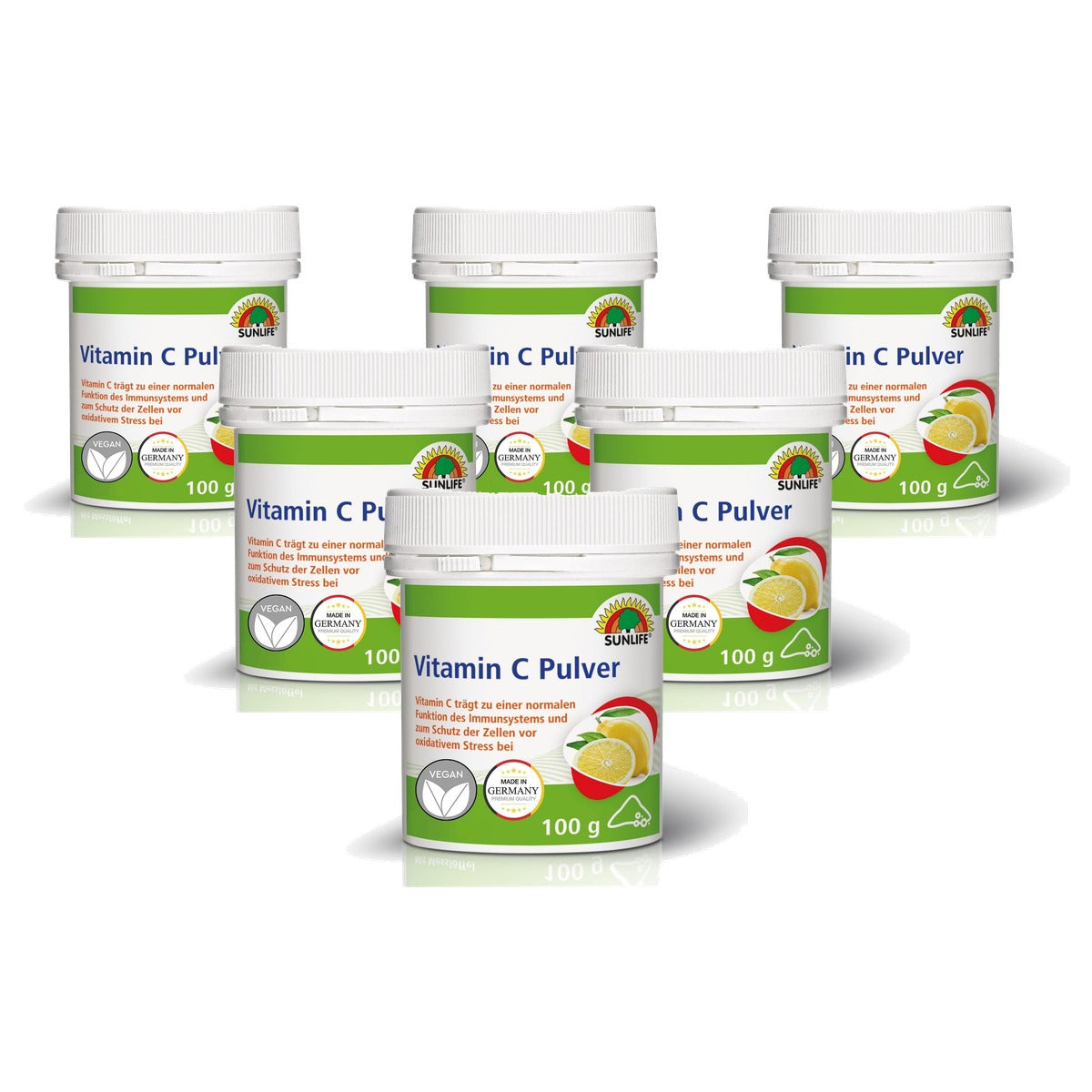 Sunlife Vitamine C-poeder Citroensmaak 100 g - 6-pack