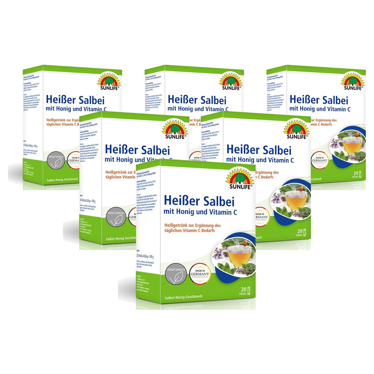 Sunlife Warme Salie met Honing en Vitamine C 1 x 20 Sticks - 6-pack