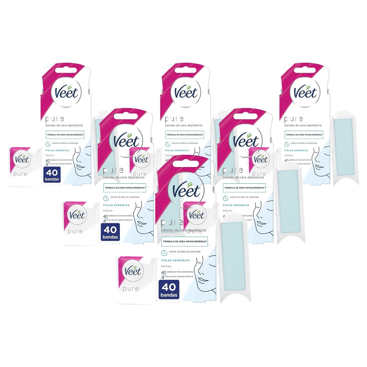 Veet Easy-Gel Waxbanden Normale Huid 6 x 20 stuks - Voordeelverpakking