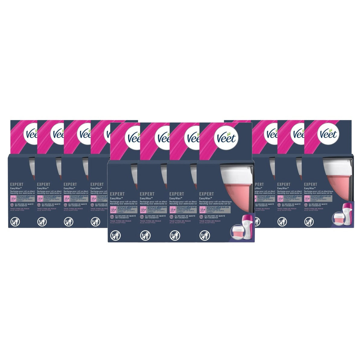 Veet EasyWaxTM 4 navullingen wax armen en benen sheaboter 3 x 50 ml - Voordeelverpakking