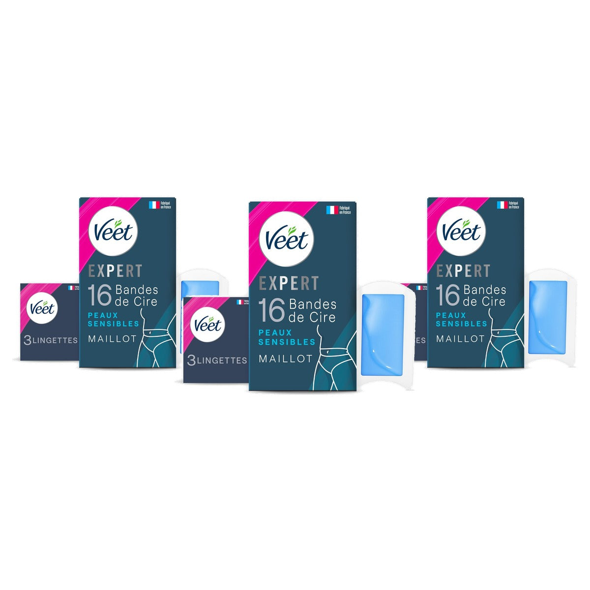 Veet Expert koude wasstrips gevoelige huid 3 x 16 stuks - Voordeelverpakking